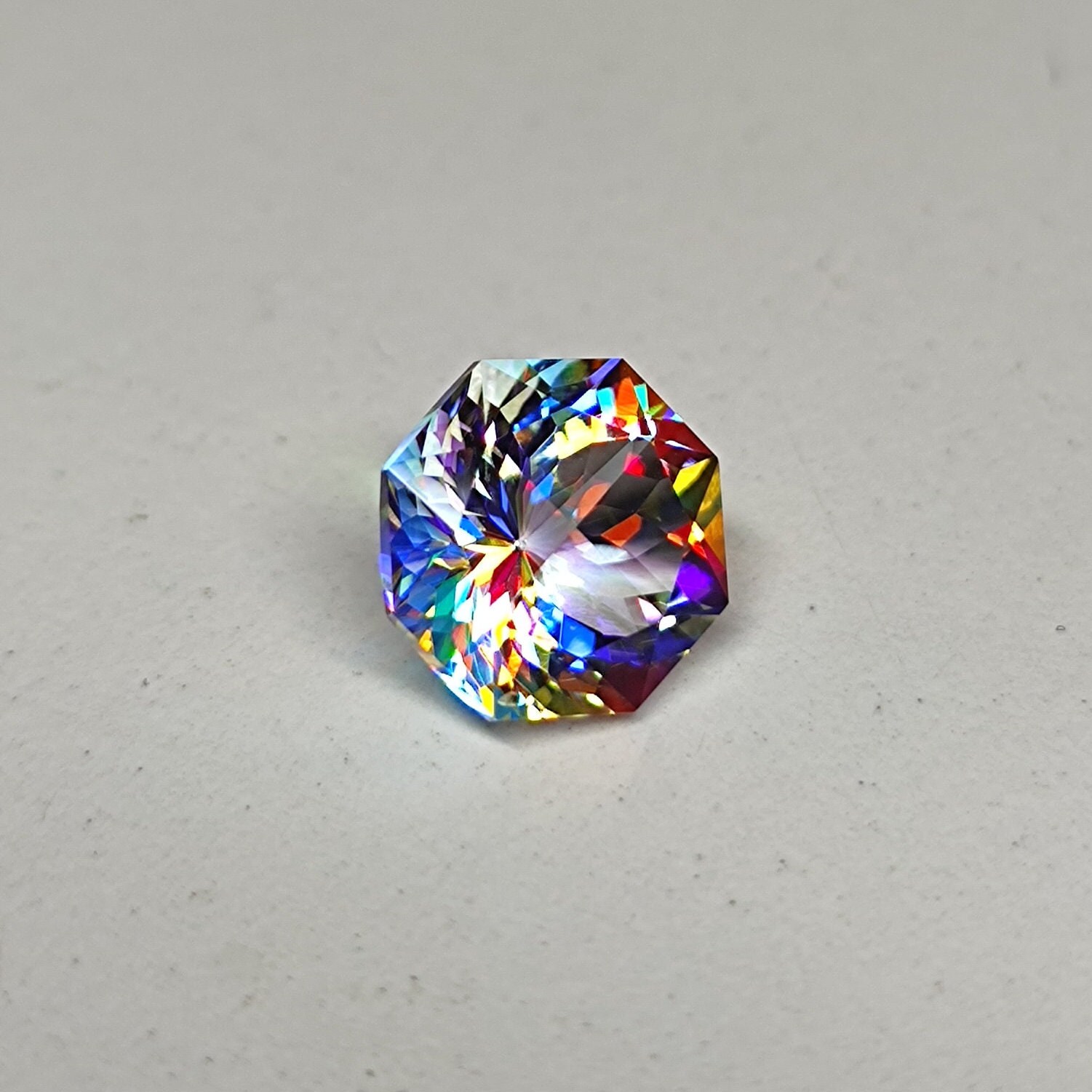 Magical Mystic Topaz Gemstone, Fantasy Cut Stone, 10×10MM