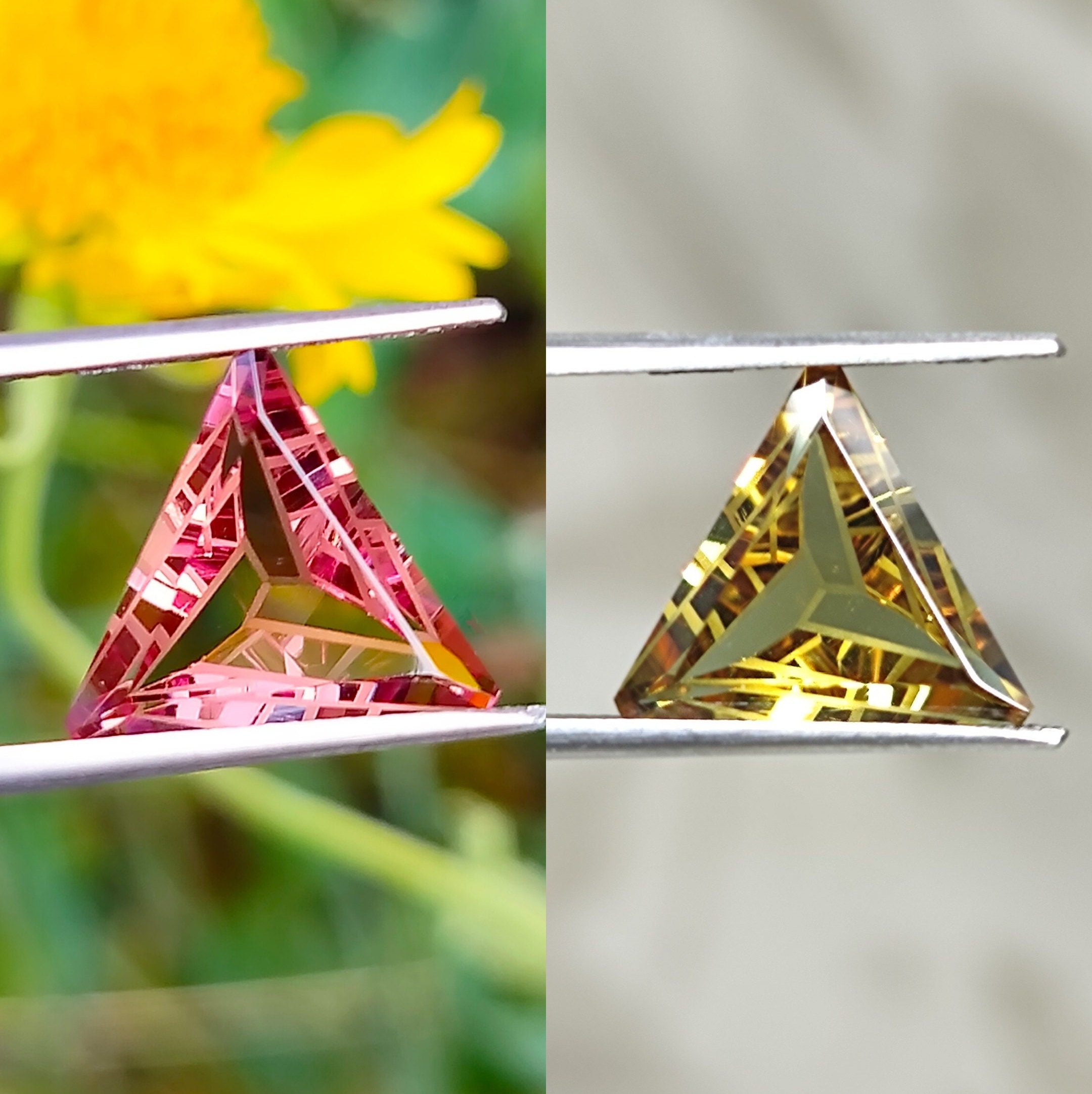 Alexandrite Gemstone, Color Change Stone, Fantasy Cut, Triangle Shape ...