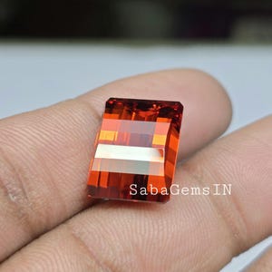 Orange Cubic Zirconia Gemstone, Pixel Cut Stone, 12×16 MM, Rectangle Shape, Pendant Stone, Jewellery Making, Loose Gemstone, #Sh710