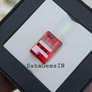 Red Cubic Zirconia Gemstone, Pixel Cut Stone, 10×14 MM, Rectangle Shape, Pendant Stone, Jewellery Making, Loose Gemstone, Sh719