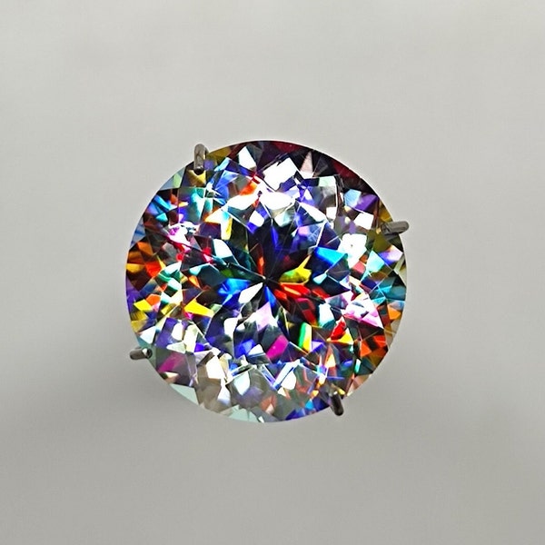 Magical Mystic Topaz Gemstone, Fantasy Cut Stone, 12×12 MM, Round Shape, Jewellery Making, Rings & Pendant Stone, Loose Gemstone, #Sh555