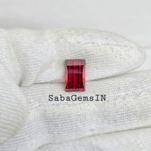 Red Cubic Zirconia Gemstone, Pixel Cut Stone, 7×11 MM, 7 Ct. Rectangle Shape, Ring & Pendant Stone, Jewellery Making, Loose Gemstone#Sh774