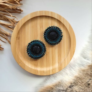 Northern Lights | Round Beaded Earrings, Multicolored Beaded Earrings
