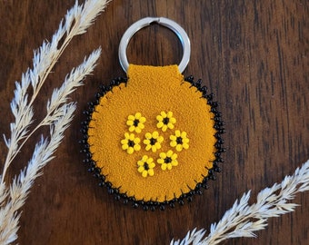 Portachiavi con perline, girasoli con perline