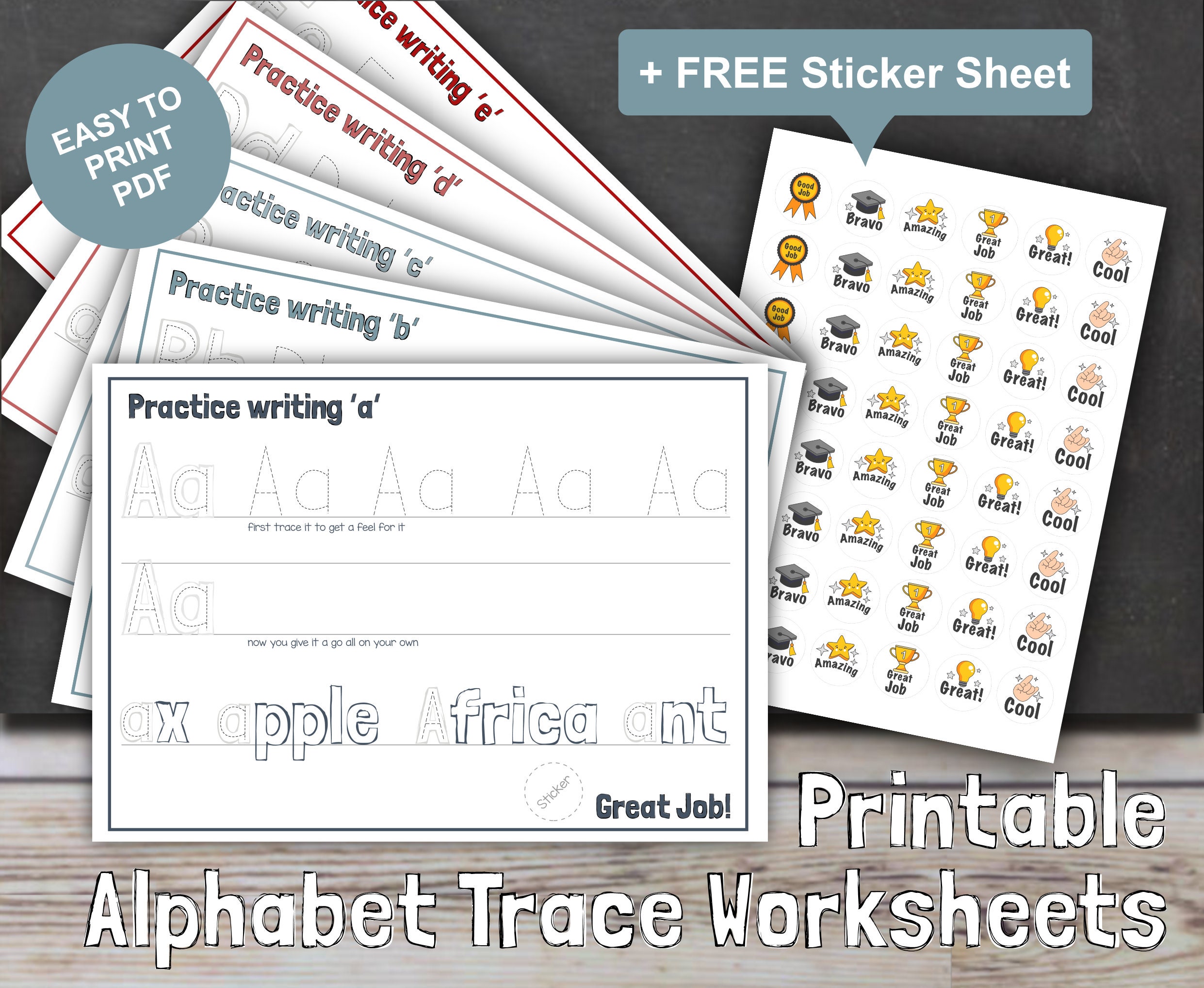 Trace the Alphabet Worksheets Trace and Learn to Write for - Etsy