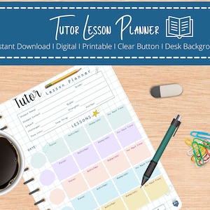 Tutor Lesson Planner Desk Digital