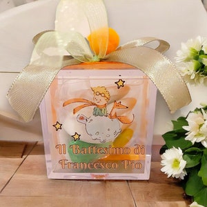 Scatoline porta confetti in plexiglass in tema Piccolo Principe, personalizzabili con stampa diretta per festeggiare i tuoi eventi !!