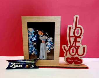 Cornice in legno "I Love You", utilizzala come idea regalo per San Valentino o per festeggiare un anniversario o un'occasione speciale !!