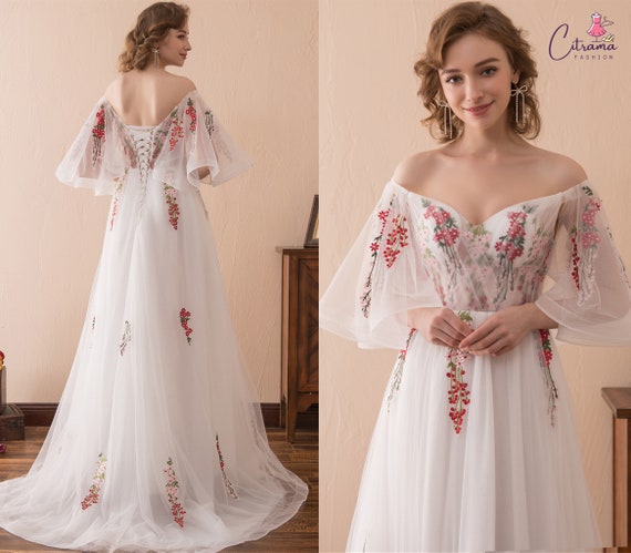 Modestos vestidos largos de fiesta florales una línea de - Etsy México Modestos vestidos largos de fiesta florales una línea de - Etsy México