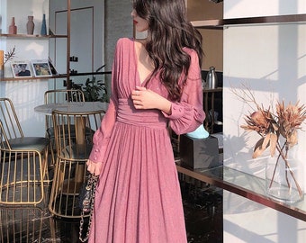 Women Winter Formal Dress Long Sleeve 