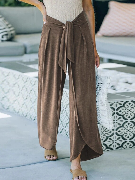 Boho Pants Wide Leg Women Pants High Waist Pants Summer Etsy