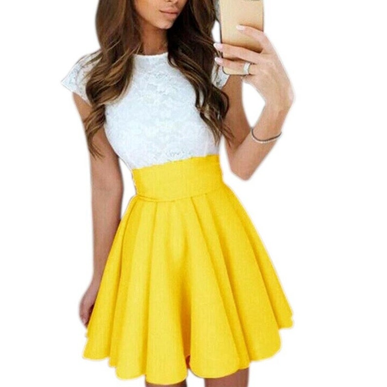 Cotton Skater Skirt Pockets Custom Full Circle Skirt High Etsy