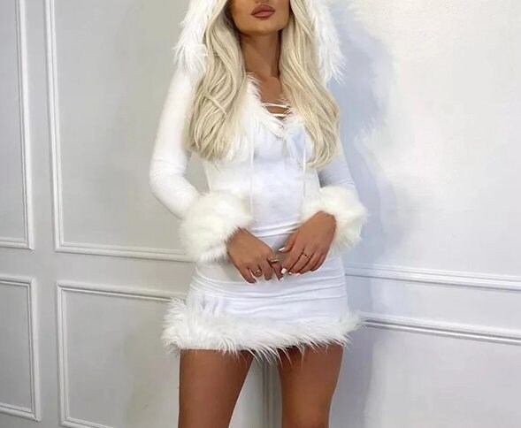 Fur Lined Long Dress - Etsy