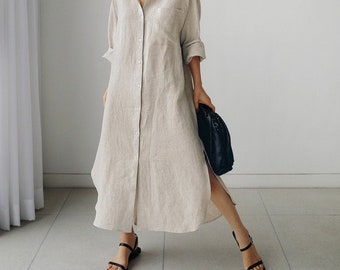 Linen Shirt Dress | Etsy