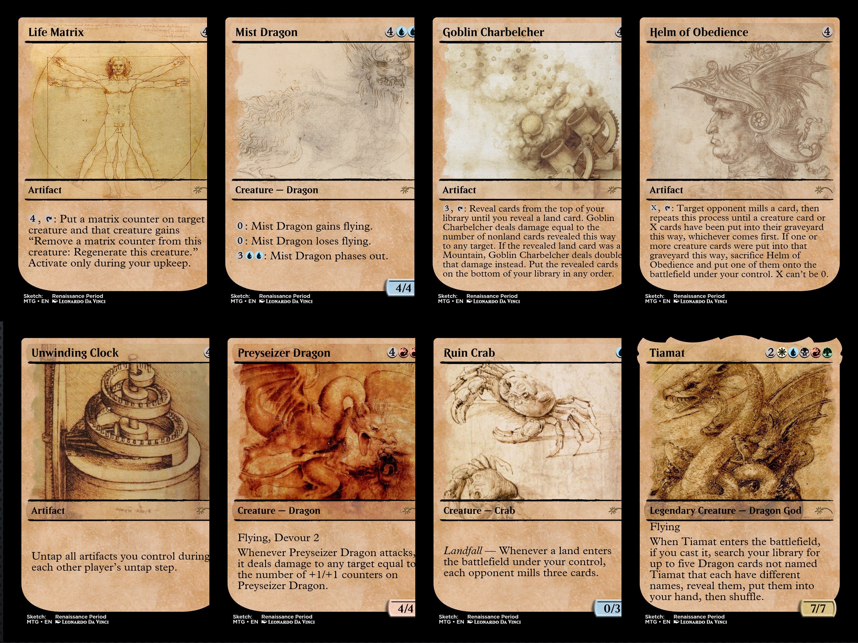 Renaissance: Leonardo Da Vinci, Sketches (DIY Print MTG Proxy) - Etsy Renaissance: Leonardo Da Vinci, Sketches (DIY Print MTG Proxy) - Etsy