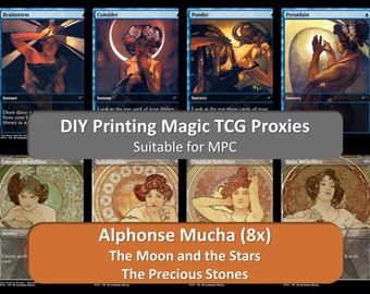 Art Nouveau: Alphonse Mucha, Moon, Stars & Stones (DIY print MTG Proxy)