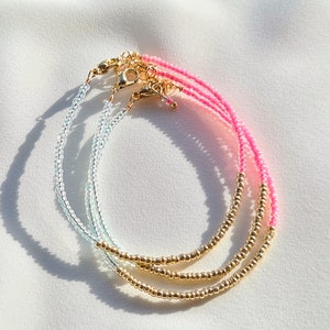 Rosé Ice Blue Perlenarmband