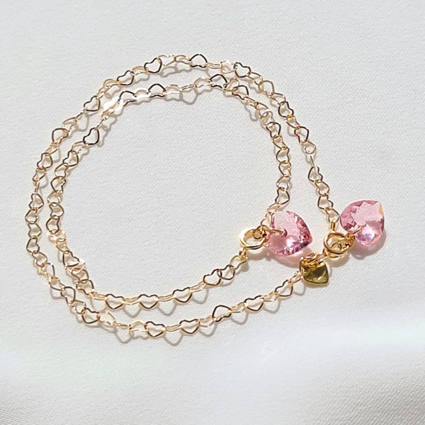 Babyheart Armband/Fusskette Gold Babyschmuck Kinderschmuck Babyparty Babyshower Birth Geschenk Geburt Mom To be