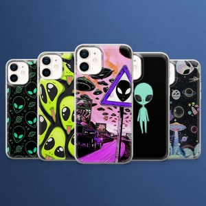 Alien UFO Phone case Spaceship Cover for iPhone 15,14,13,12,11,Samsung S24Ultra,S23FE,S22,A15,A54,A25,A14,Pixel 8A,8Pro,7A,7Pro,6A