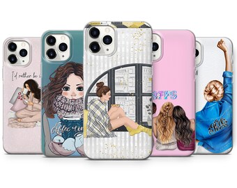 Girl Phone case Sweet Cover for iPhone 15,14,13,12,11,Samsung S24Ultra,S23FE,S22,A15,A54,A25,A14,Pixel 8A,8Pro,7A,7Pro,6A