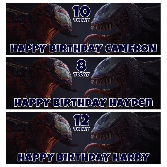 VENOM V CARNAGE Personalised Birthday Banner Carnage Venom | Etsy