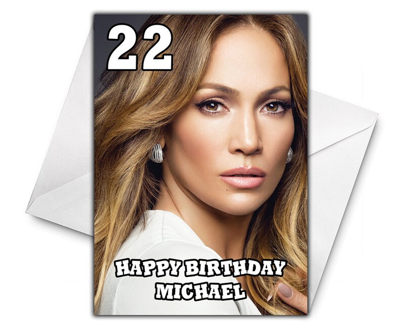JENNIFER LOPEZ Personalised Birthday Card J-lo Birthday Card | Etsy UK