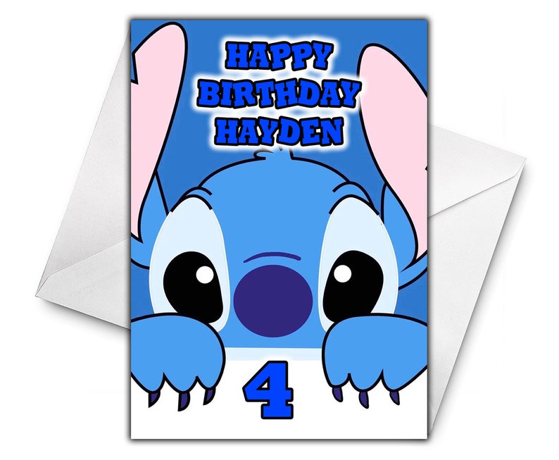 DISNEY STITCH Personalised Birthday Card Lilo and Stitch - Etsy Ireland