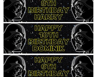 Personalised STAR WARS Darth Vader Birthday Banner 36" x 11" Gloss Photo Paper Personalised STAR WARS Darth Vader Birthday Banner 36" x 11" Gloss Photo Paper