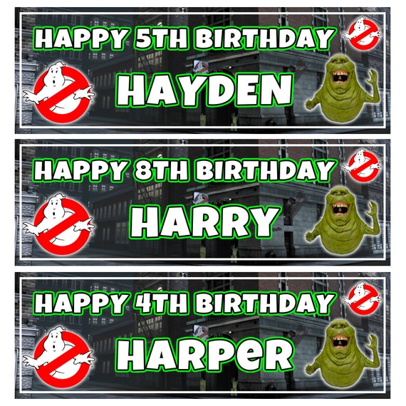 GHOSTBUSTERS Personalised Birthday Banner Ghostbusters | Etsy