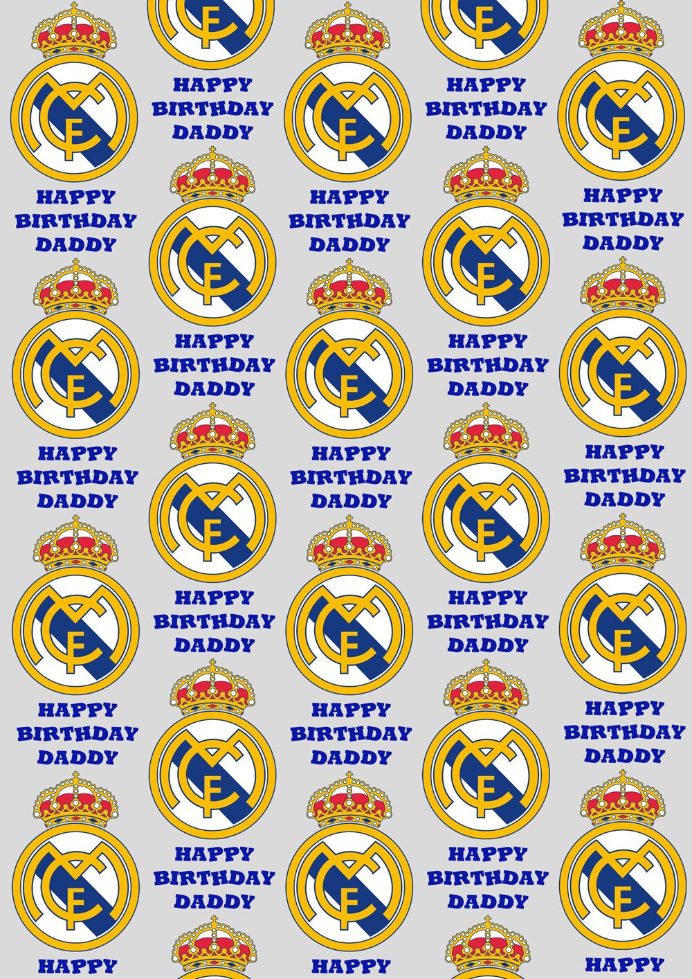 REAL MADRID Papel de regalo personalizado para cumpleaños Etsy España