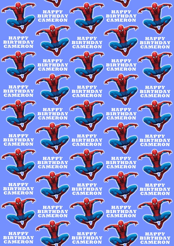 SPIDERMAN Personalised Birthday Wrapping Paper Spiderman Etsy