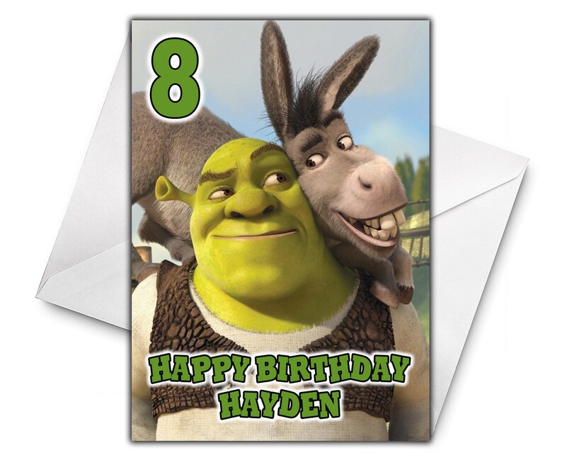 SHREK Personalised Birthday Card Shrek Birthday Card Shrek | Etsy Australia