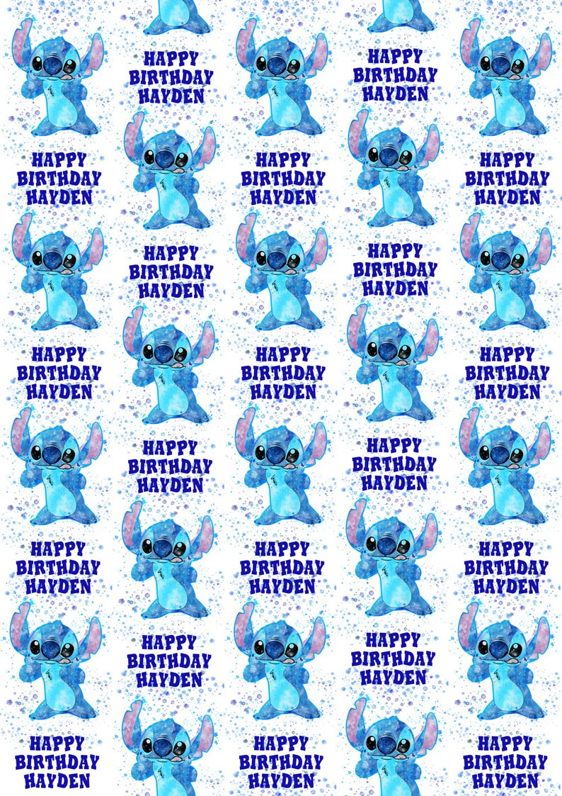 DISNEY STITCH Personalised Wrapping Paper Disney Stitch Gift Etsy