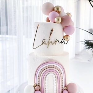 Personalized face topper 1 Line "Lahna" / Cake / Wedding / Communion