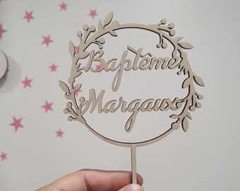 Cake Toppers personnalisable Modèle 4 en bois