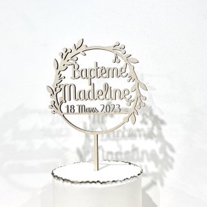 Cake Toppers personnalisable No4 modèle abec en bois image 1