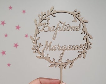 Cake Toppers personnalisable Modèle 2 en bois