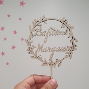 Cake Toppers personnalisable Modèle 2 en bois image 1