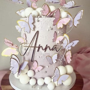 Personalized face topper "Anna" / Gold / Silver / Rose Gold