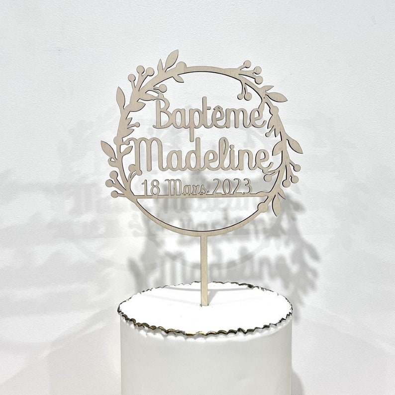 Cake Toppers personnalisable No4 modèle abec en bois image 2