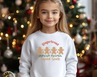 Kids Gingerbread Squad Goals Sweatshirt | Christmas Holiday Crewneck
