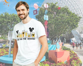Camiseta "Here for the Beers" / Divertida camiseta gráfica de Disney para adultos