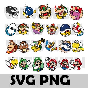 May include: A set of 20 colorful cartoon character stickers featuring characters from the Super Mario Bros. video game franchise. The stickers feature characters such as Mario, Luigi, Bowser, Peach, Toad, and Yoshi. The stickers are perfect for adding a touch of fun to any project.