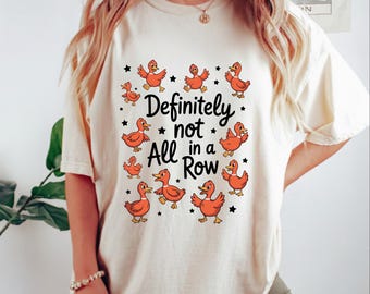 Camiseta Retro Comfort Ducks, Sudadera "Definitivamente no en fila", Camiseta con frase divertida, Camiseta con meme de moda, Regalo divertido para la salud mental