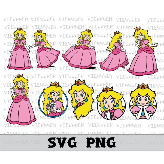 Princess Peach Svg, Princess Svg, Games Svg, Super Mario Svg, Cut Files for  Cricut, Png - Etsy