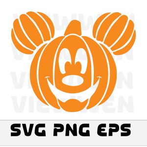 Halloween SVG PNG, Halloween Pumpkin Mouse Head Svg, Trick Or Treat Svg, Spooky Vibes Svg, Halloween Svg Png Files For Cricut Sublimation