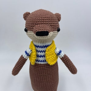 Cute Handmade Crochet Otter Animal Toy, Unique Present for Anyone, from 100% Natural Cotton, Amigurumi