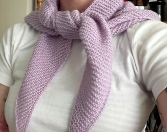 Triangular Scarf Handmade Cashmere Upcycled Yarn Soft Warm Accessory Beautiful Gift Unique Present Trendy