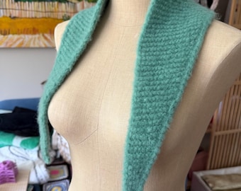 Handmade Wool Silk Blend Mini Triangle Scarf – Soft Warm Accessory