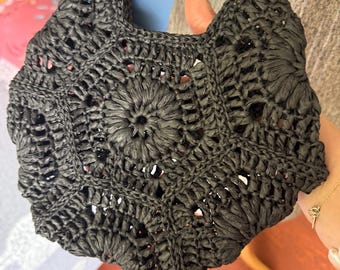 Handmade Crochet Raffia Crossbody Bag, Trendy Mini Bag
